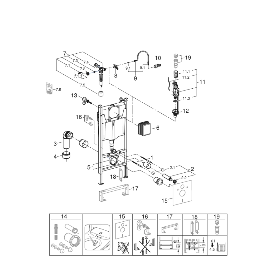 GROHE 36497000 - SOLIDO WC-moduuli 1,13 m valkoinen