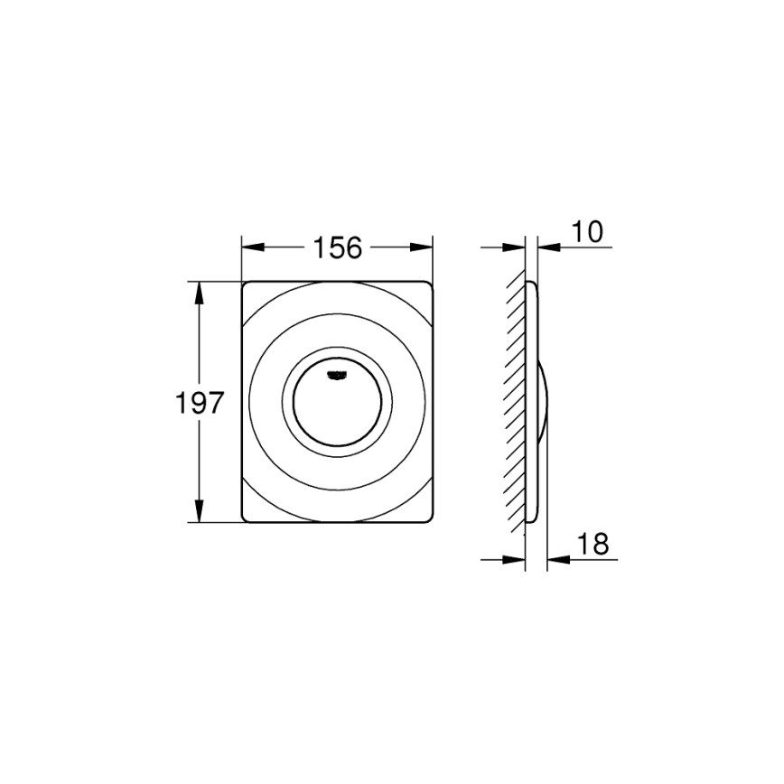 GROHE 37063000 - Huuhtelupainike SURF 156 × 197 mm kiiltävä kromi