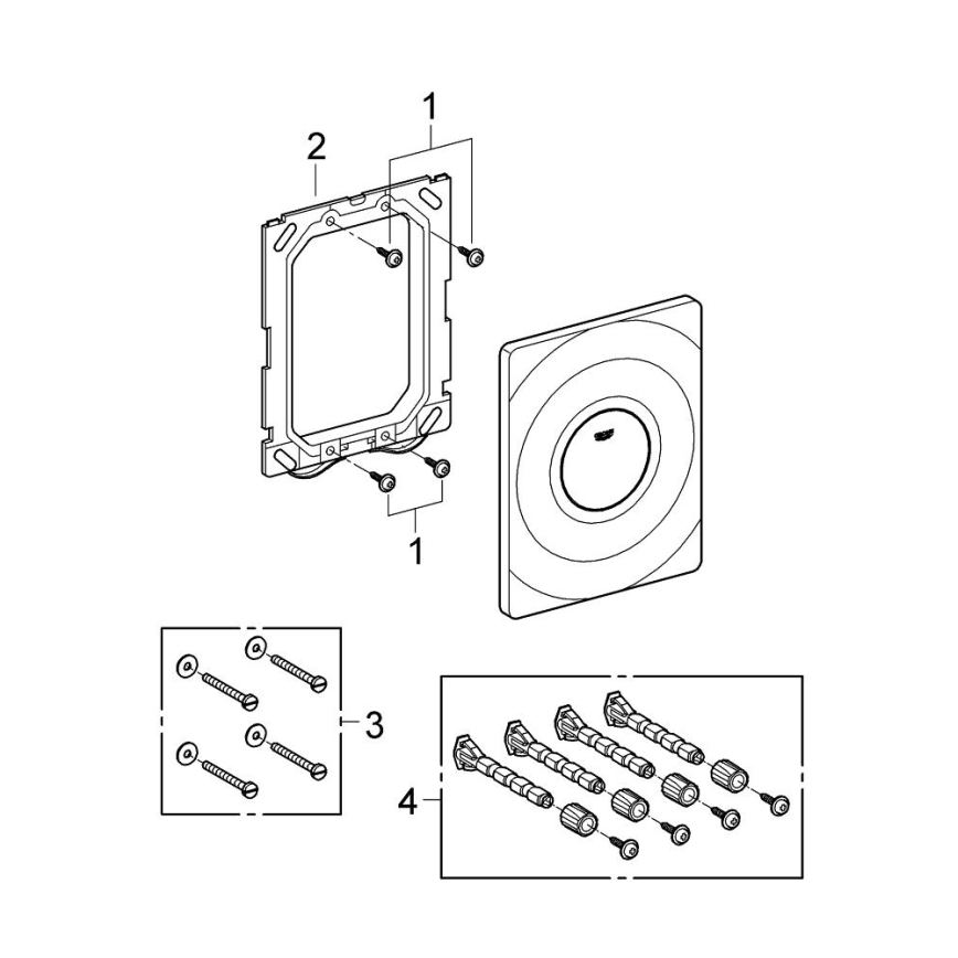 GROHE 37063SH0 - Ohjauspainike SURF 156 × 197 mm valkoinen