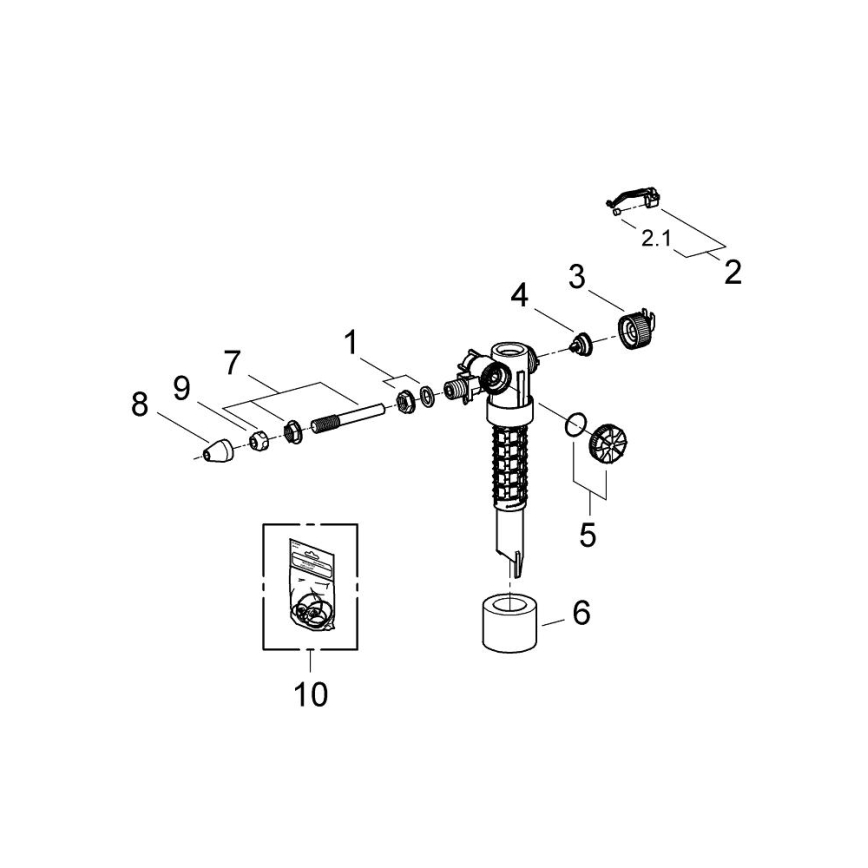 GROHE 37092000 - Täyttöventtiili 38” kiillotettu kromi