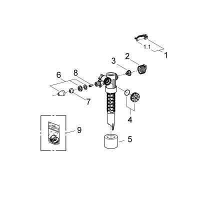 GROHE 37095000 - Täyttöventtiili 38” kiiltävä kromi