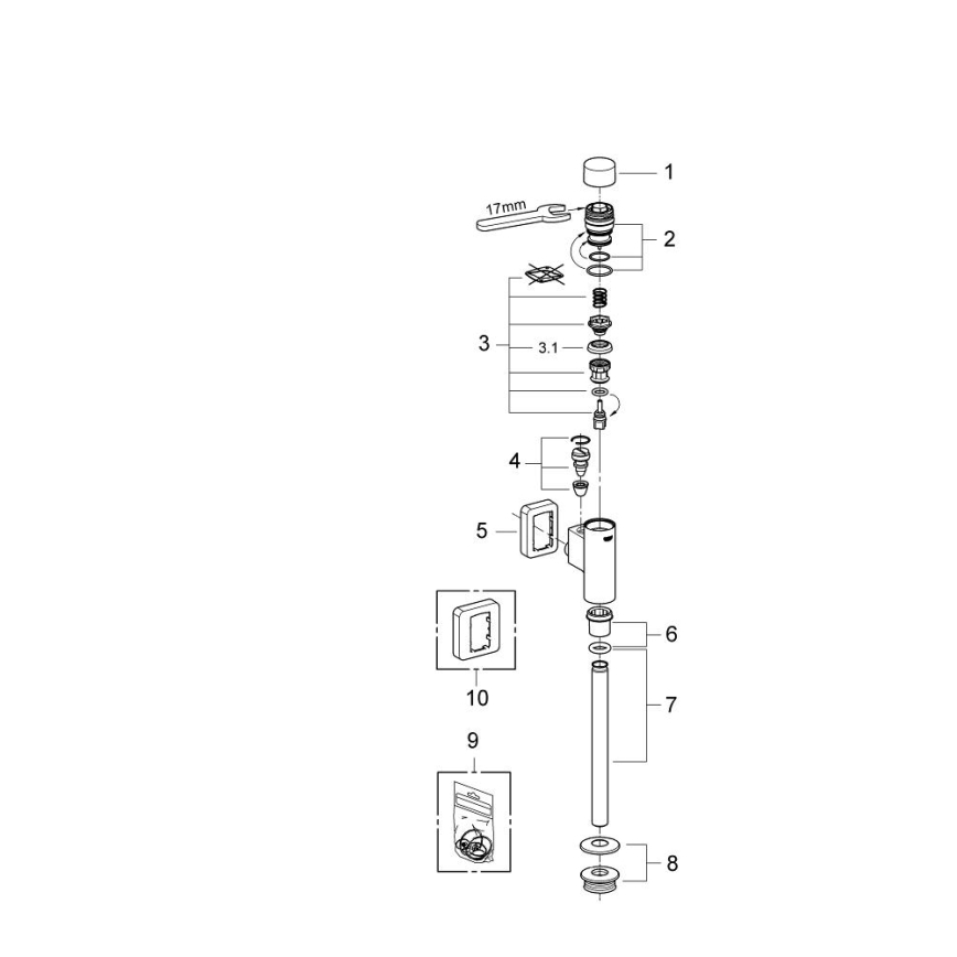 GROHE 37339000 - Pisuaarin huuhtelulaite RONDO 12” kiiltävä kromi