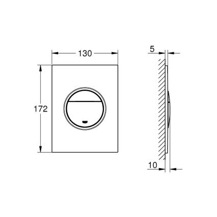 GROHE 37601AL0 - Huuhtelupainike NOVA COSMOPOLITAN S 130 × 172 mm grafiitti