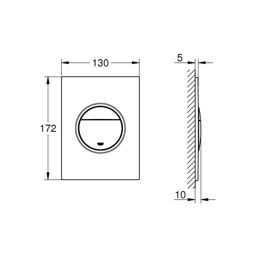 GROHE 37601AL0 - Huuhtelupainike NOVA COSMOPOLITAN S 130 × 172 mm grafiitti