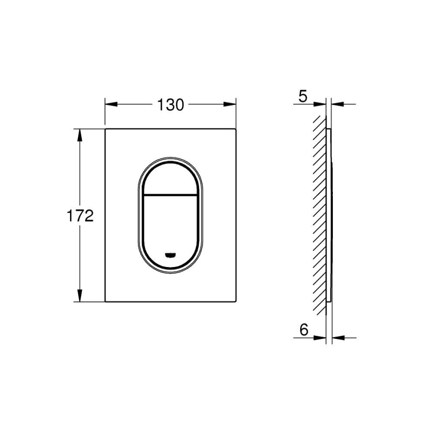 GROHE 37624GN0 - Ohjauspainike ARENA COSMOPOLITAN S 130 × 172 mm kultainen