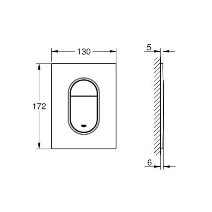 GROHE 37624SH0 - Huuhtelupainike ARENA COSMOPOLITAN S 130 × 172 mm valkoinen
