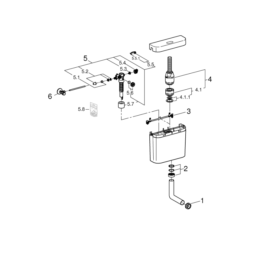 GROHE 37791SH0 - PS-huuhtelusäiliö, valkoinen