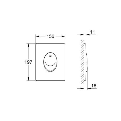 GROHE 38505SH0 - SKATE AIR huuhtelupainike 156 × 197 mm, valkoinen