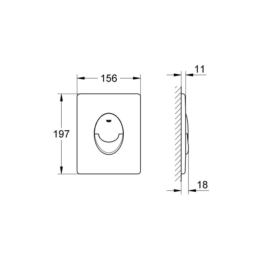 GROHE 38505SH0 - SKATE AIR huuhtelupainike 156 × 197 mm, valkoinen