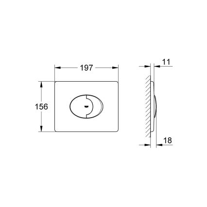 GROHE 38506000 - Huuhtelupainike SKATE AIR 156 × 197 mm kiiltävä kromi