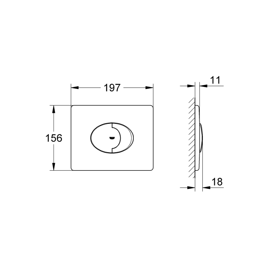 GROHE 38506000 - Huuhtelupainike SKATE AIR 156 × 197 mm kiiltävä kromi