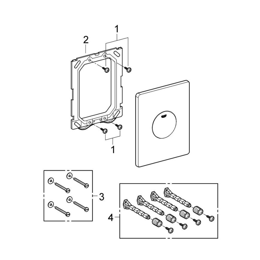 GROHE 38573SH0 - SKATE huuhtelupainike 156 × 197 mm, valkoinen