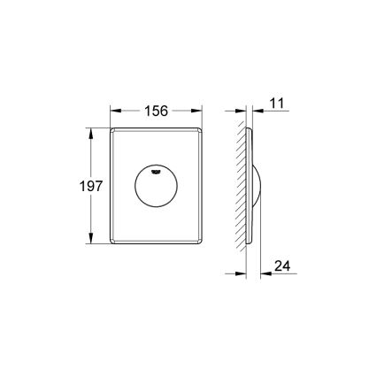 GROHE 38573SH0 - SKATE huuhtelupainike 156 × 197 mm, valkoinen