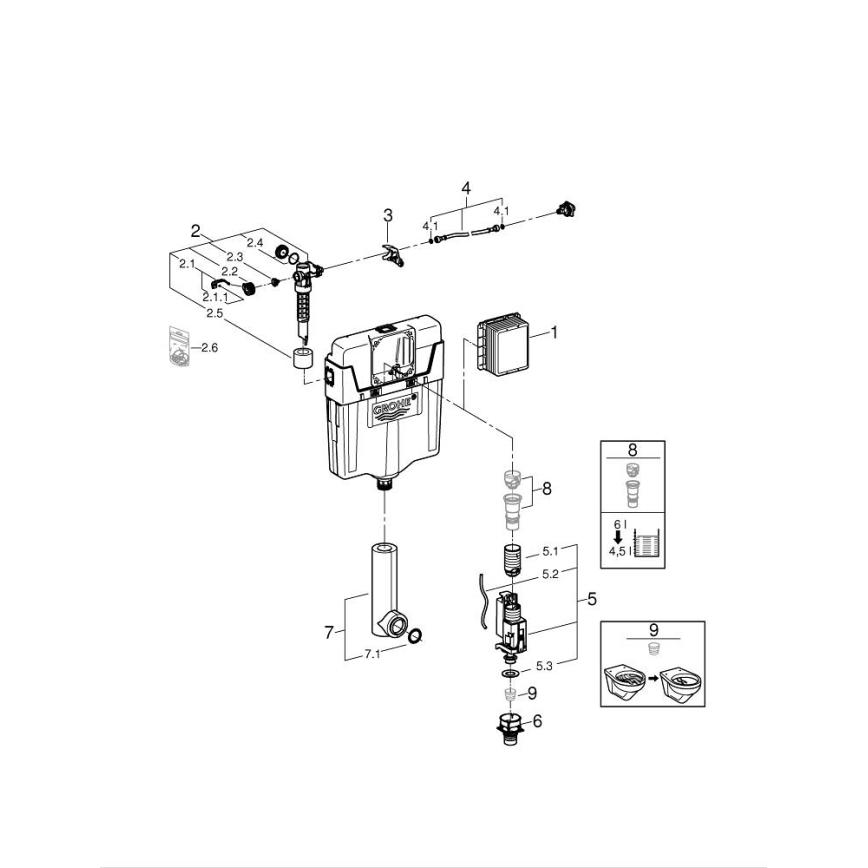 GROHE 38661000 - GD 2 huuhtelusäiliö