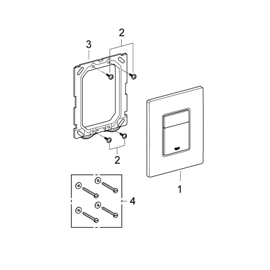 GROHE 38732DC0 - Huuhtelupainike SKATE COSMOPOLITAN 156 × 197 mm ruostumaton teräs