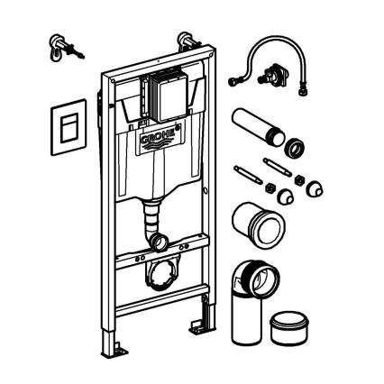 GROHE 38811KF0 - 3-in-1 WC-setti SOLIDO 1,13 m musta