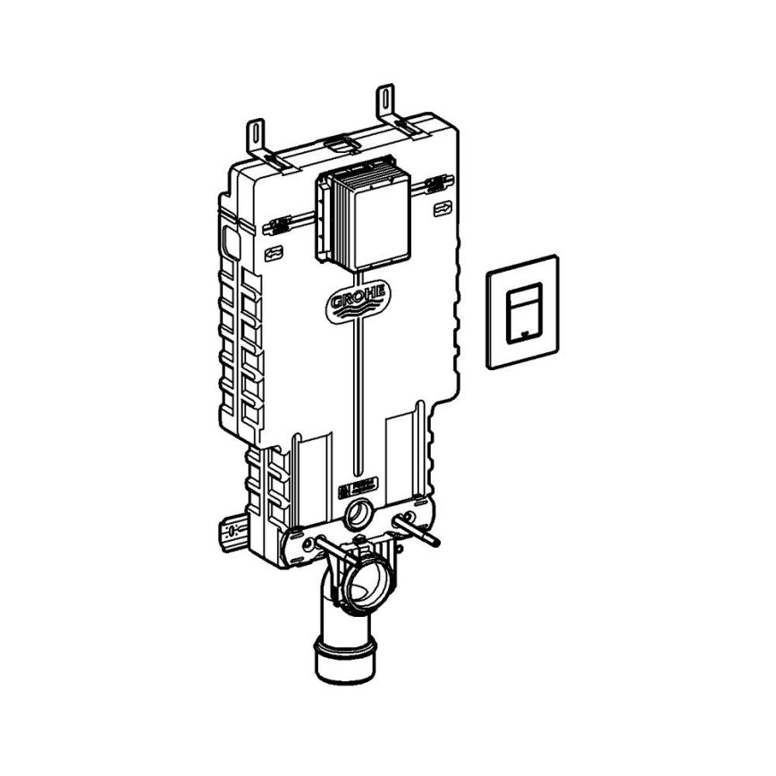 GROHE 38825000 - Etuseinään asennettava asennusyksikkö UNISET 830 × 480 × 130 mm EPS valkoinen