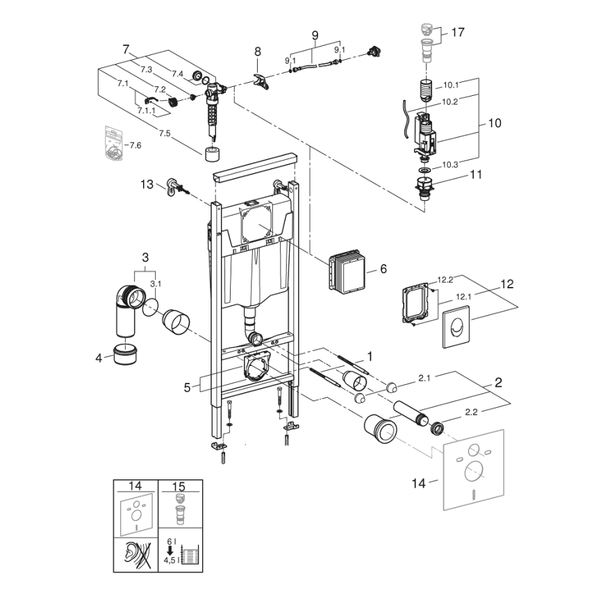 GROHE 38839000 - 3-in-1-setti WC RAPID SL 1,13 m