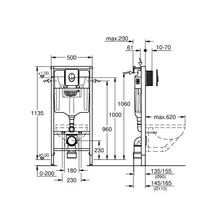 GROHE 38839000 - 3-in-1-setti WC RAPID SL 1,13 m