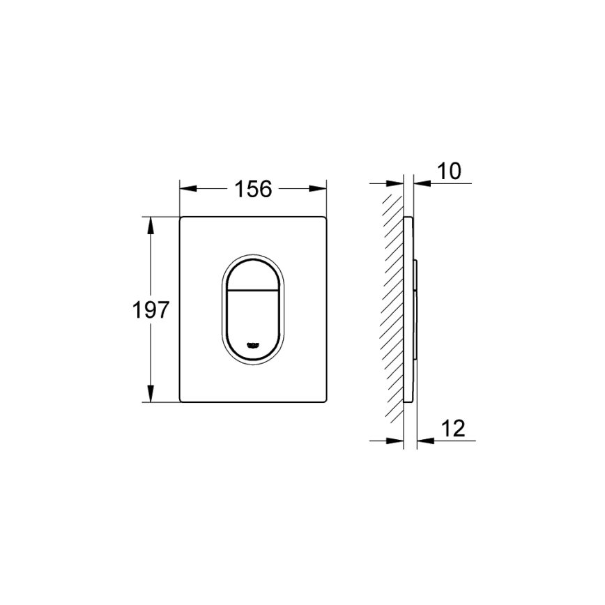 GROHE 38844SH0 - ARENA COSMOPOLITAN huuhtelupainike 156 × 197 mm valkoinen