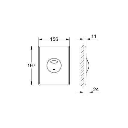 GROHE 38862000 - SKATE huuhtelupainike 156 × 197 mm kiiltävä kromi