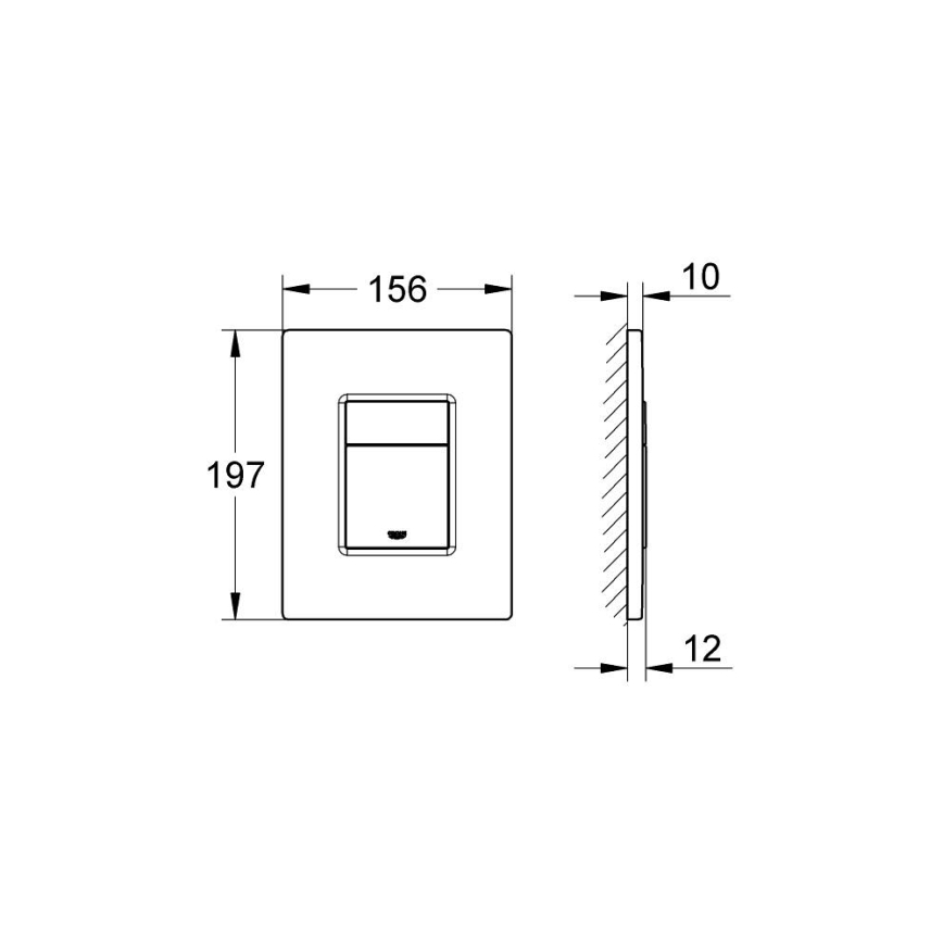 GROHE 38966KV0 - Huuhtelupainike EVEN 156 × 197 mm musta