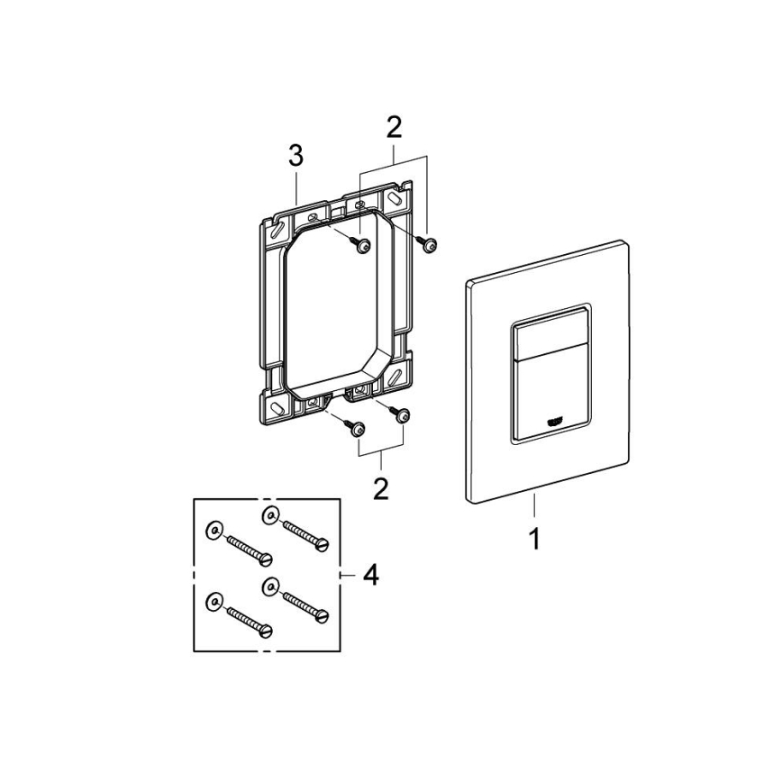 GROHE 38966SH0 - Ohjauspainike EVEN 156 × 197 mm valkoinen
