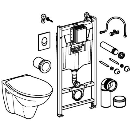 GROHE 39116000 - 4-in-1-setti, SOLIDO COMPACT -keraamiosalla, 1,13 m