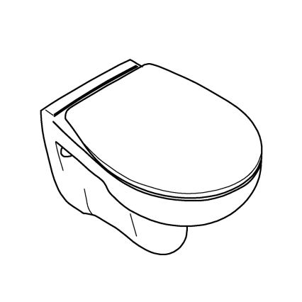GROHE 39351000 - Seinään asennettava WC-istuin BAU CERAMIC 53,1 × 36,8 × 36,3 cm keramiikka/valkoinen