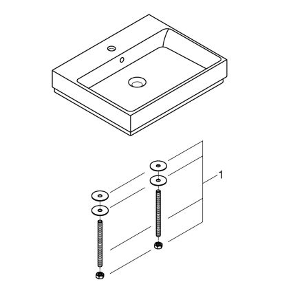 GROHE 3947700H - Pesuallas CUBE CERAMIC 600 × 490 mm keraaminen/valkoinen