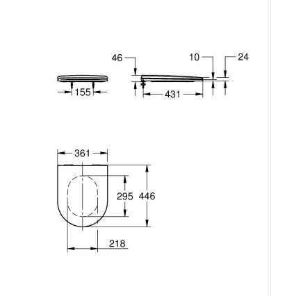 GROHE 39577001 - WC-istuin ESSENCE, durovalkoinen