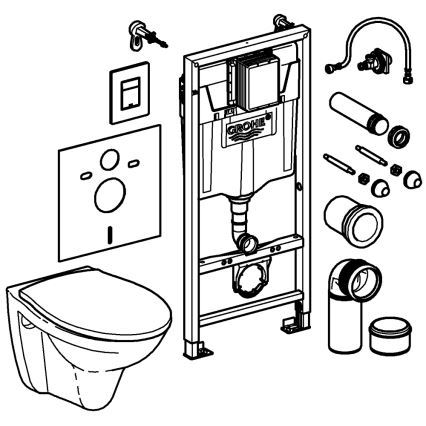 GROHE 39586000 - 5-in-1-setti SOLIDO 1,13 m keramiikka/valkoinen