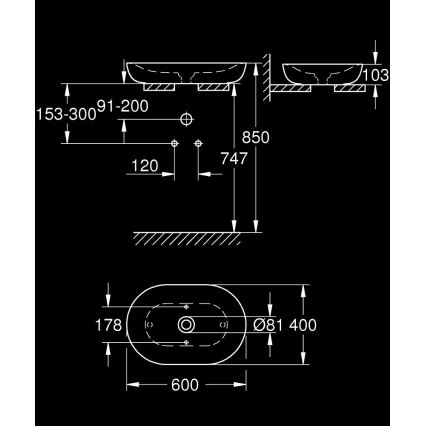 GROHE 3960800H - ESSENCE tasoallas 600 × 400 mm, keraaminen/valkoinen