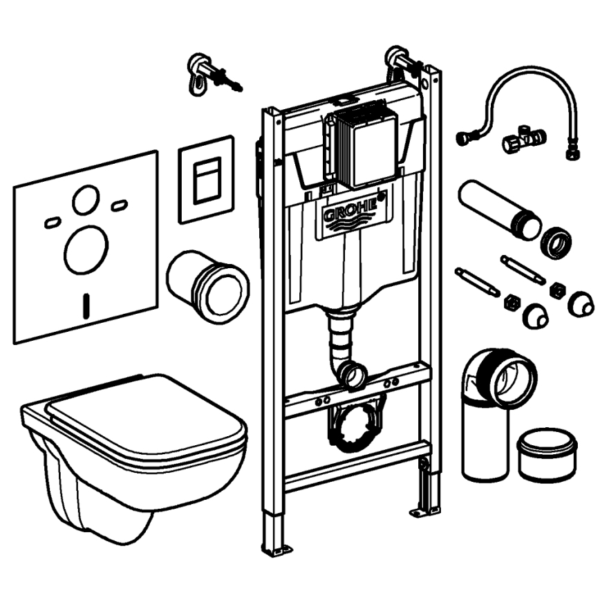 GROHE 39816000 - SOLIDO COMPACT WC-setti 1,13 m keraaminen/valkoinen