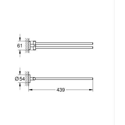 GROHE 40371AL1 - Pyyheteline ESSENTIALS 439 mm grafiitti