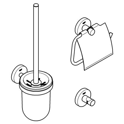 GROHE 40407001 - ESSENTIALS-tarvikesarja, kiiltävä kromi