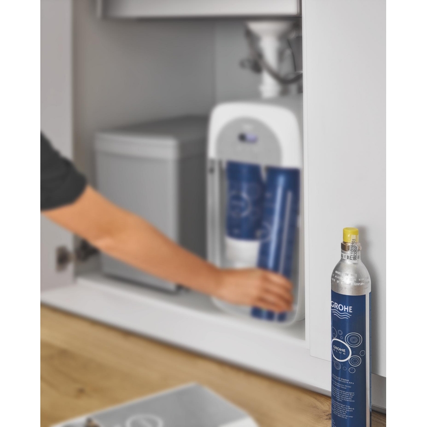 GROHE 40422000 - GROHE BLUE hiilidioksidipatruuna 425 g CO2 (4 kpl), ruostumaton teräs