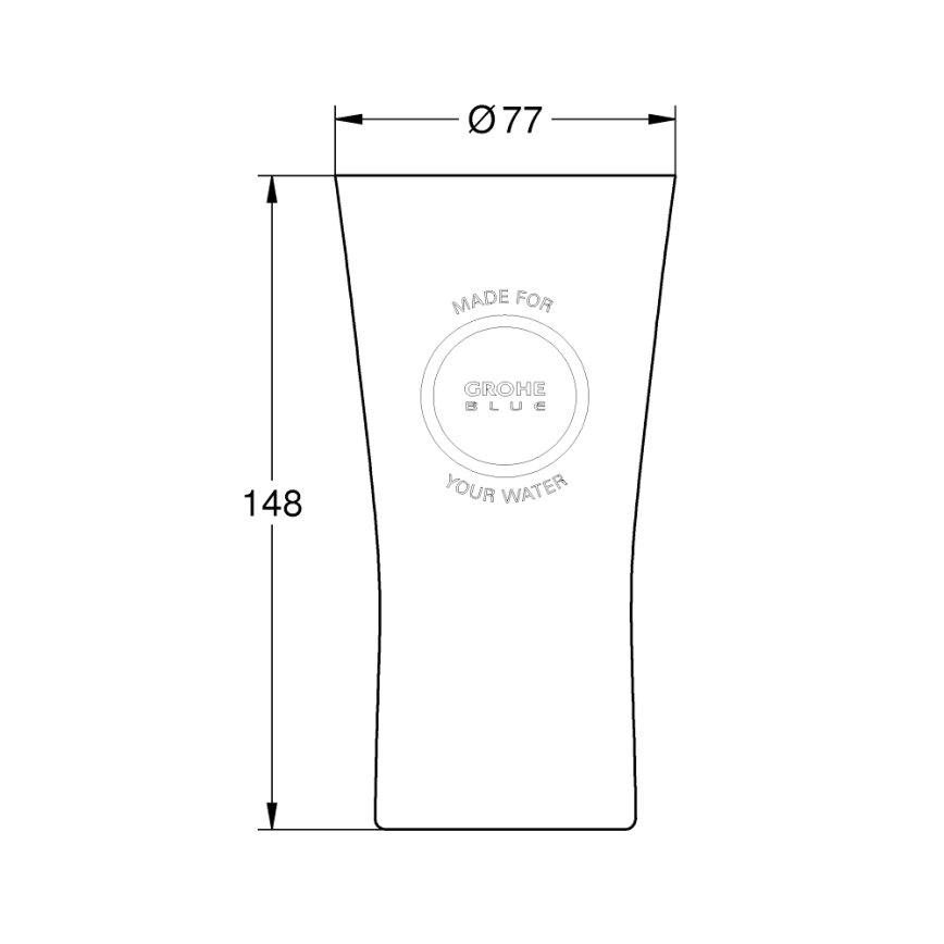 GROHE 40437000 - Setti 6 kpl BLUE-juomalaseja 250 ml, kristalli/kirkas