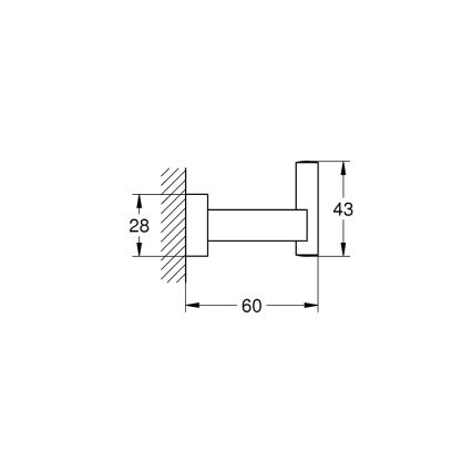 GROHE 40511AL1 - ESSENTIALS CUBE kylpytakkikoukku, grafiitti