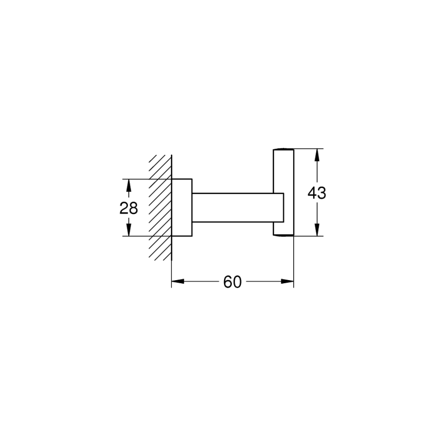 GROHE 40511AL1 - ESSENTIALS CUBE kylpytakkikoukku, grafiitti