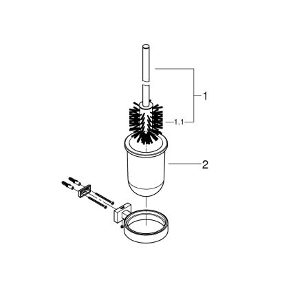 GROHE 40513DC1 - ESSENTIALS CUBE WC-puhdistussarja, ruostumaton teräs