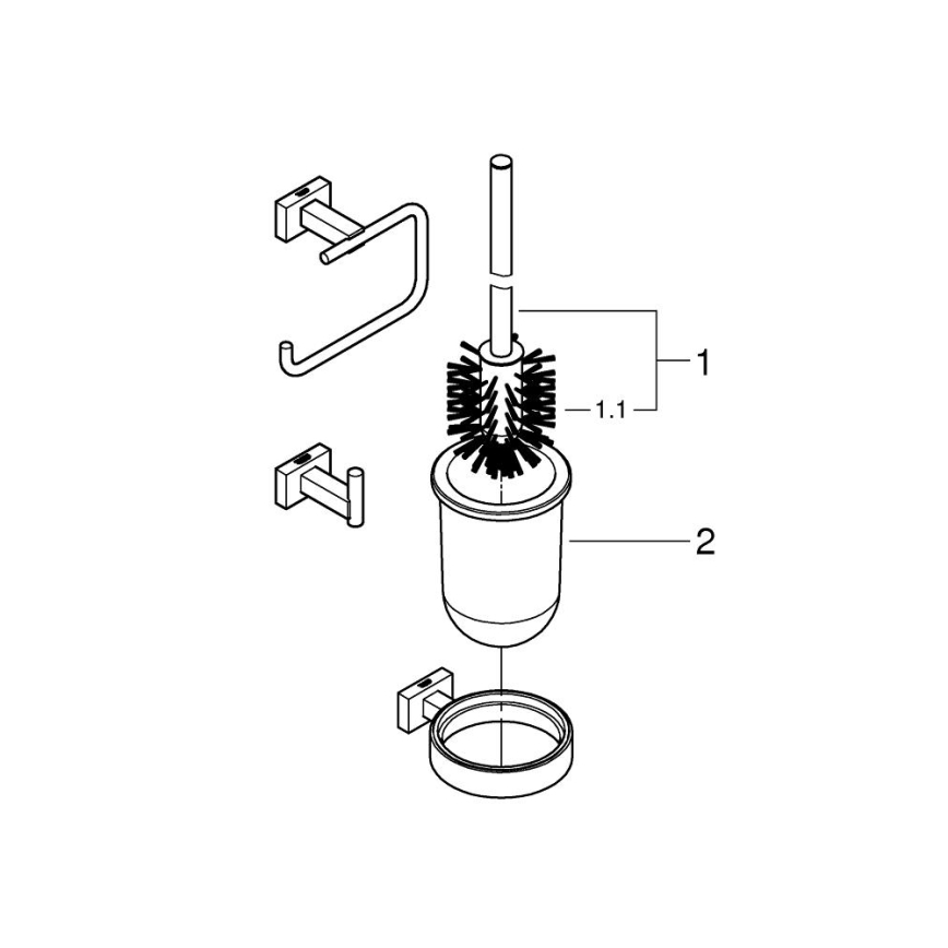 GROHE 40757001 - ESSENTIALS CUBE tarvikesarja, kiiltävä kromi