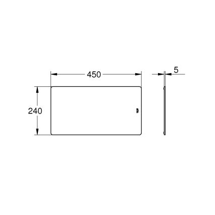 GROHE 40786K00 - Lasinen wc-istuinkansi 450 × 240 × 19 mm musta