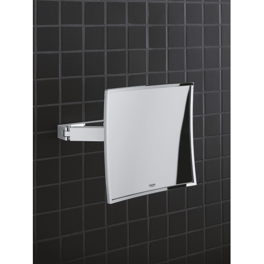 GROHE 40808000 - Meikkipeili SELECTION CUBE 22,3 × 22,3 cm, kiillotettu kromi