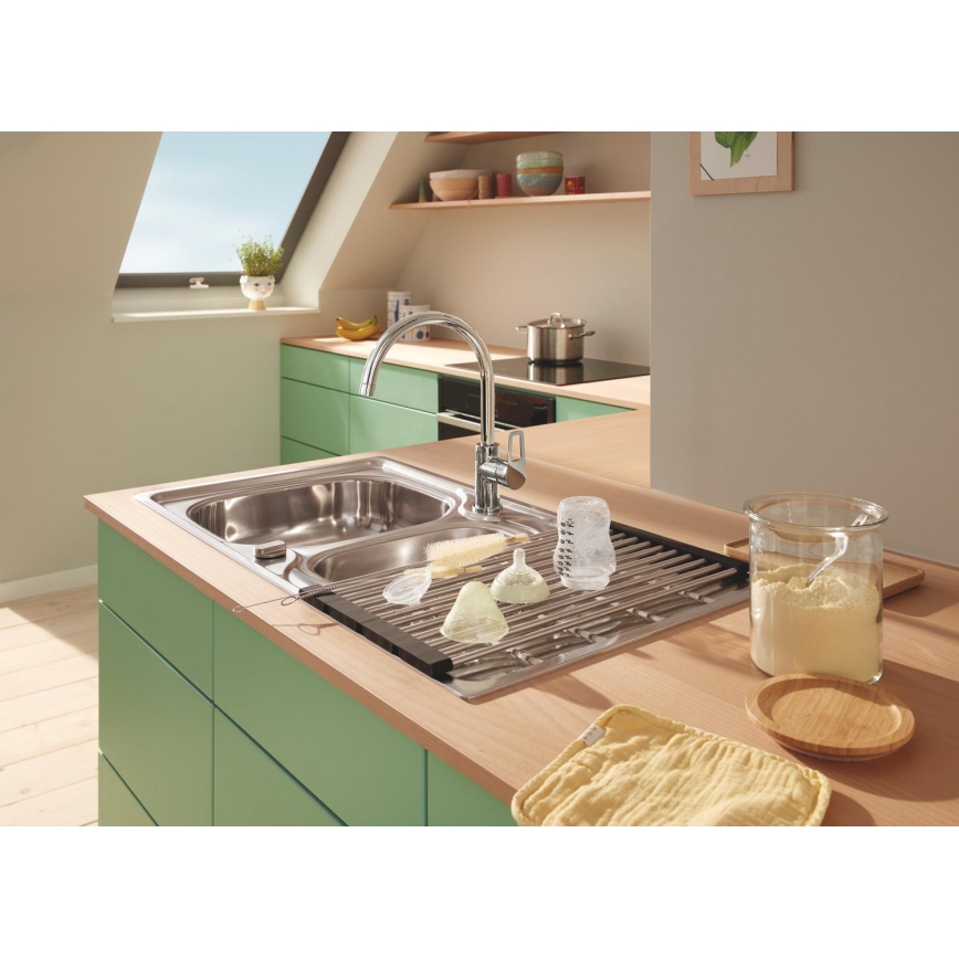 GROHE 40856SD0 - Valutuslevy 450 × 348 mm harjattu ruostumaton teräs