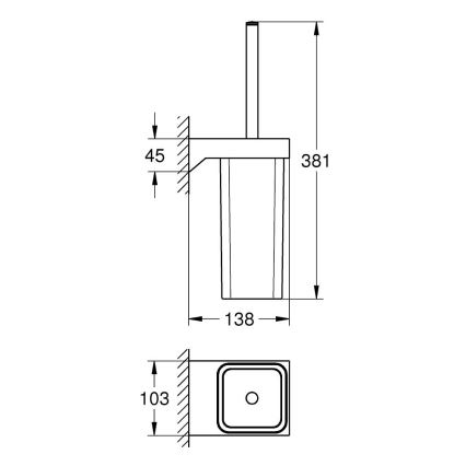 GROHE 40857000 - WC-puhdistussarja SELECTION CUBE kiiltävä kromi