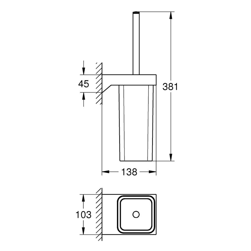 GROHE 40857000 - WC-puhdistussarja SELECTION CUBE kiiltävä kromi