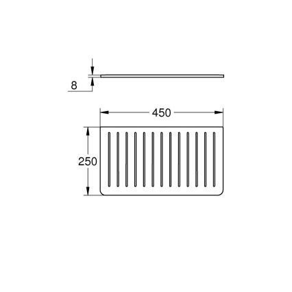GROHE 40872K00 - Valutuslevy 450 x 250 mm keraaminen/musta