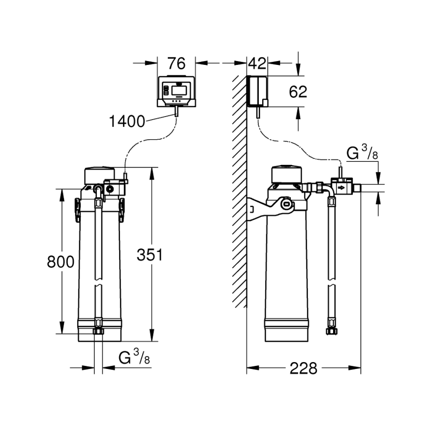 GROHE 40875000 - BLUE-suodattimen aloitussetti, kiiltävä kromi