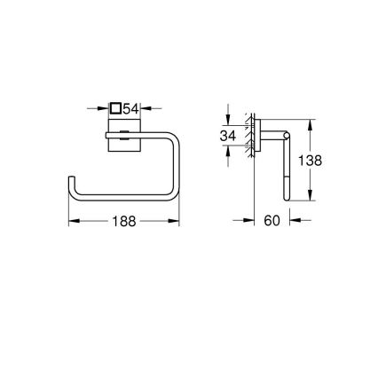 GROHE 409752430 - START CUBE pyyheteline 18,8 x 13,8 cm musta